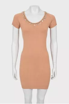 Decorated short sleeve dress