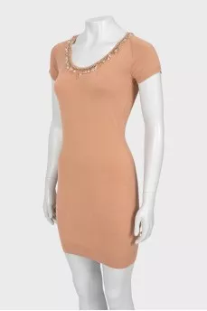 Decorated short sleeve dress