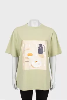 Green straight fit T-shirt