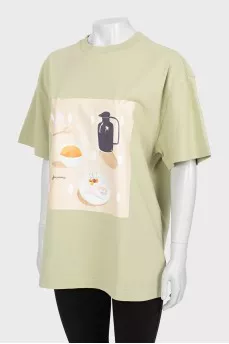 Green straight fit T-shirt