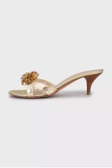 Gold embellished sandals