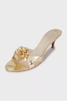 Gold embellished sandals