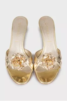 Gold embellished sandals