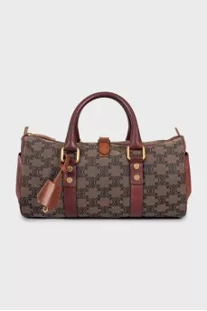 Cylindrical bag in signature print