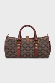 Cylindrical bag in signature print