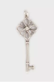 Silver pendant in the shape of a key