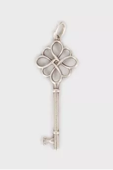 Silver pendant in the shape of a key