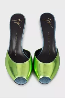 Two-tone high heel mules