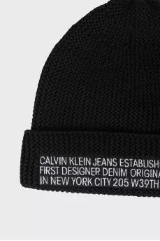 Men's knitted hat in black