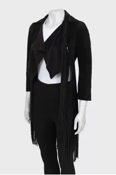 Suede jacket with fringes