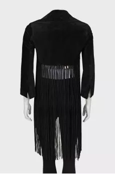 Suede jacket with fringes
