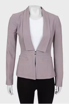 Slim fit jacket with V-neck