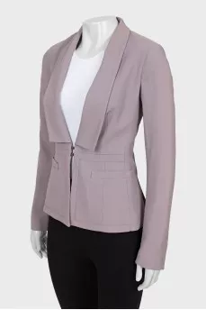 Slim fit jacket with V-neck