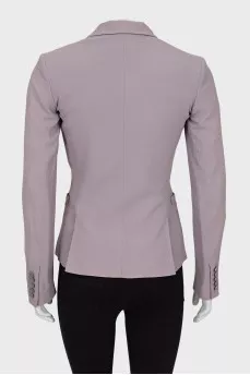 Slim fit jacket with V-neck