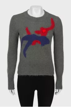 Green fleece sweater
