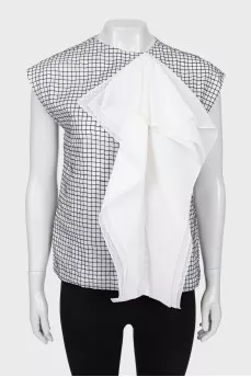 Ruffled checkered blouse