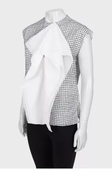 Ruffled checkered blouse