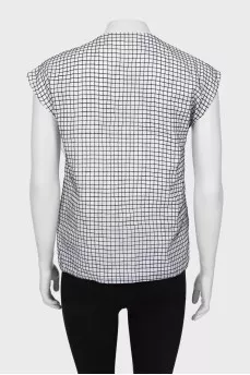 Ruffled checkered blouse
