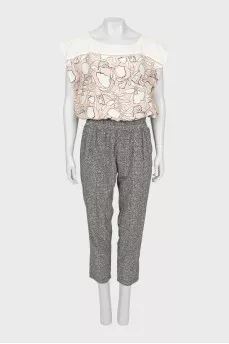 Jumpsuit in combined print