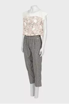 Jumpsuit in combined print