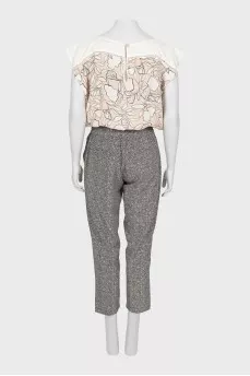 Jumpsuit in combined print