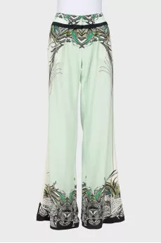 Printed silk trousers