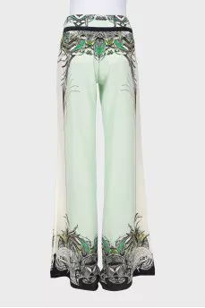 Printed silk trousers