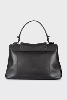 Leather bag with wicker