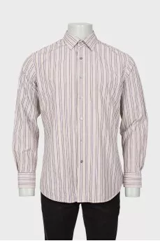 Men's mixed color striped shirt