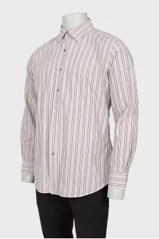 Men's mixed color striped shirt