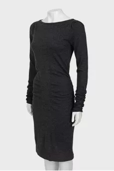 Gray wool dress