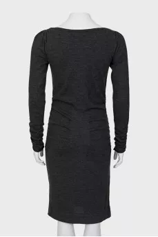 Gray wool dress