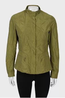 Green fitted windbreaker