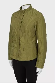 Green fitted windbreaker