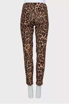 Animal print velor trousers