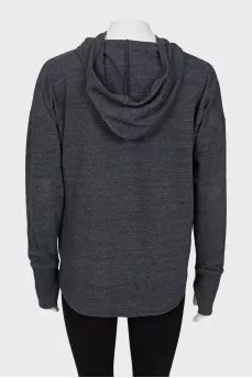 Gray hoodie with brand logo