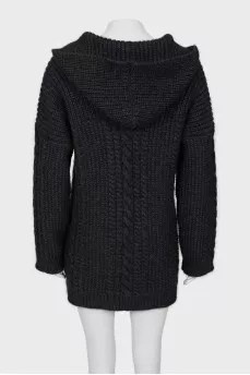 Knitted dress with hood