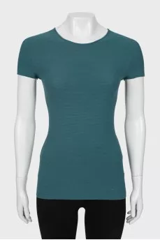 Green ribbed T-shirt