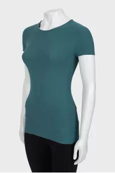 Green ribbed T-shirt