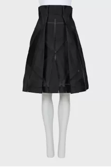 Black skirt with translucent inserts