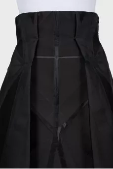Black skirt with translucent inserts