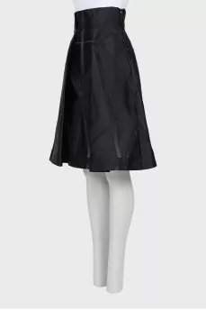 Black skirt with translucent inserts
