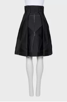 Black skirt with translucent inserts