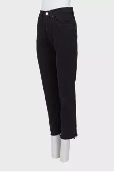 Black raw hem jeans