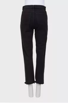 Black raw hem jeans