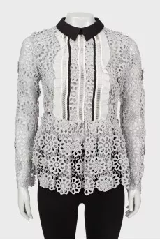 Woven collared blouse