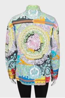 Shirt in a bright print with gold buttons