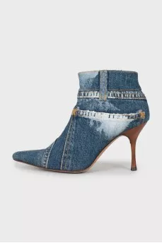 Denim stiletto ankle boots