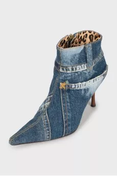 Denim stiletto ankle boots