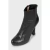 Leather ankle boots with sculpted heels